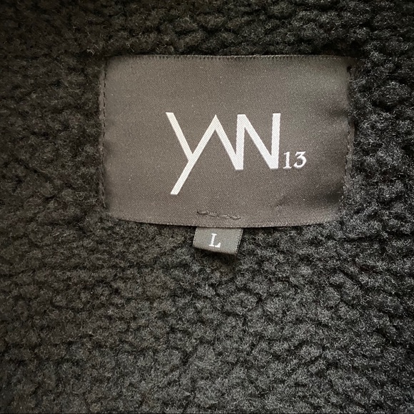 YAN13 Men’s Shearling Lined Bomber Jacket - Picture 6 of 10